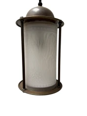 Patinated Brass Arts & Crafts Art Nouveau Lantern, 1900s